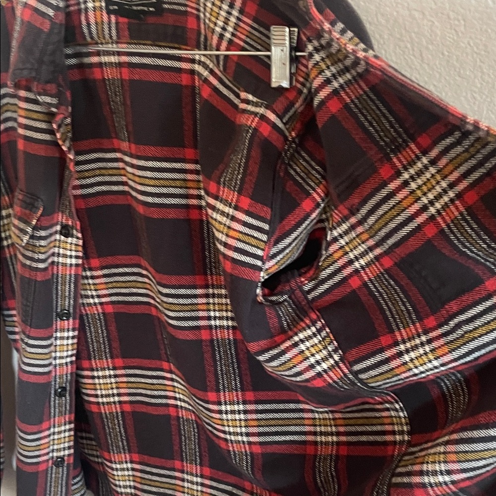 Filson Red Black White Yellow Plaid Button-Down lumberjack 100% cotton SOFT - Picture 11 of 15